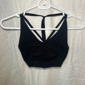 Black Strappy Sports Bra